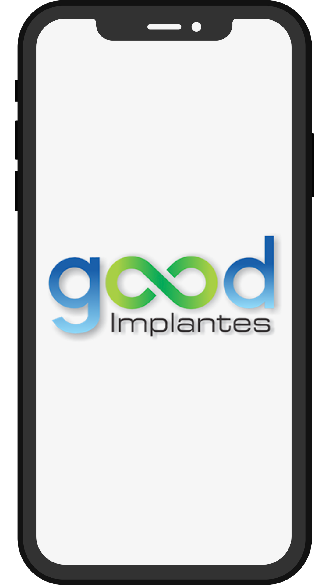 Celular exibindo a marca Good Implantes